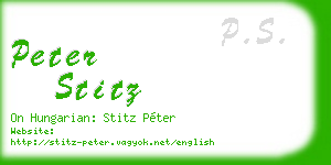 peter stitz business card